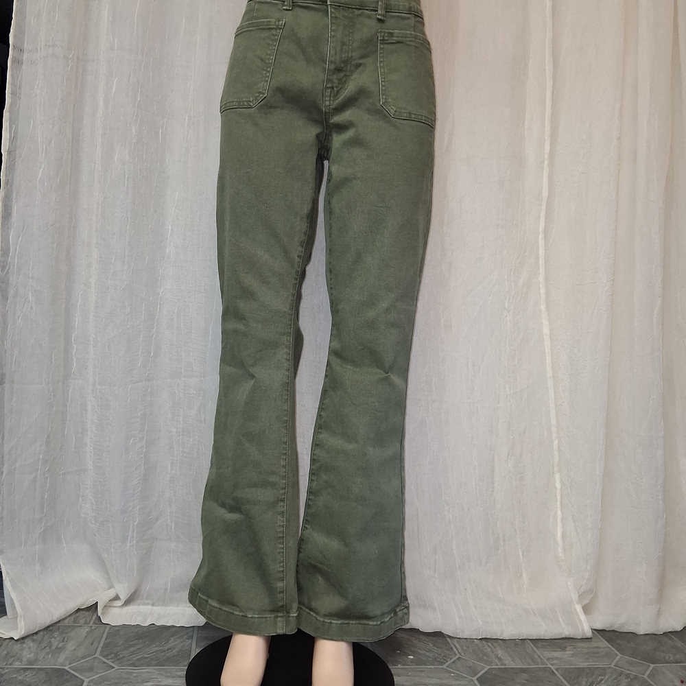 Indigo Poppy Black Textured Fabric Jeans Women Size 14 - Picture 3 of 16